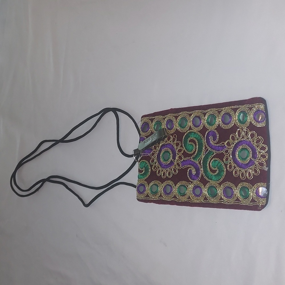 embroidered wallet purse crossbody boho festival floral style - Picture 3 of 12
